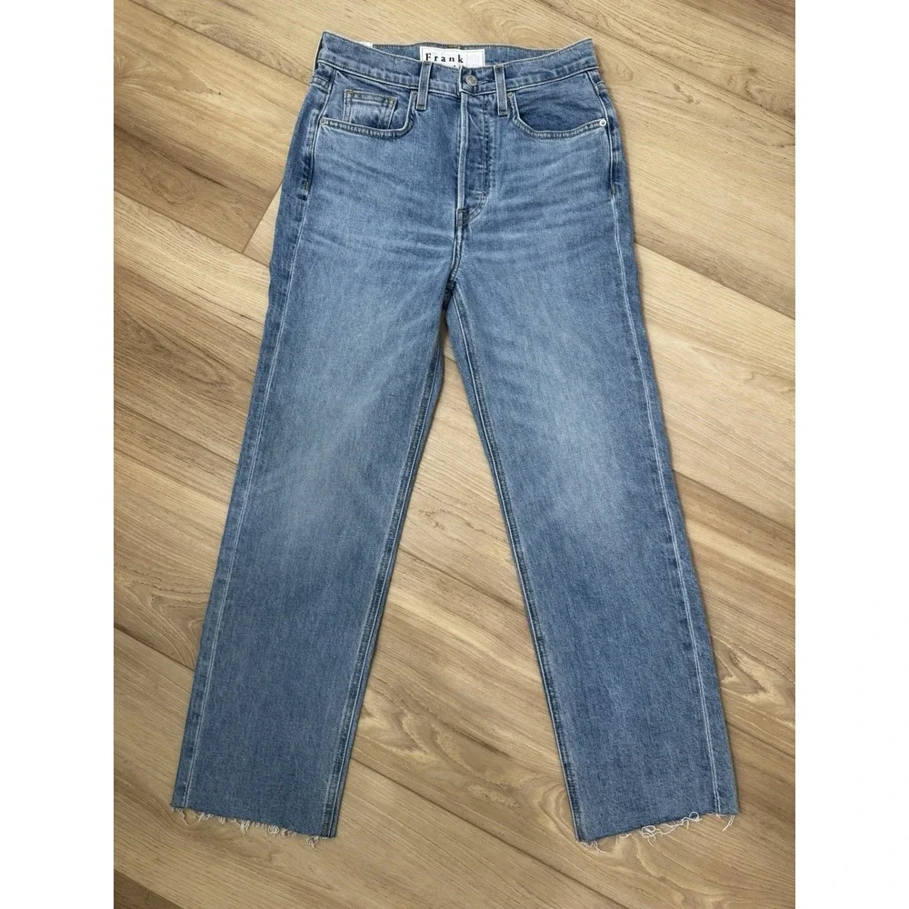 Frank & Eileen Monaghan High Rise Button Fly Raw Hem Jeans Size 26 - Picture 1 of 12